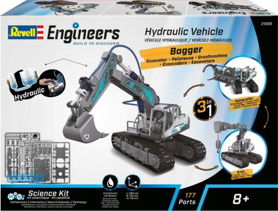 Set ndërtimi Revell 21305 Engineers Hydraulic Vehicle, 3 në 1, STEM, shumëngjyrëshe