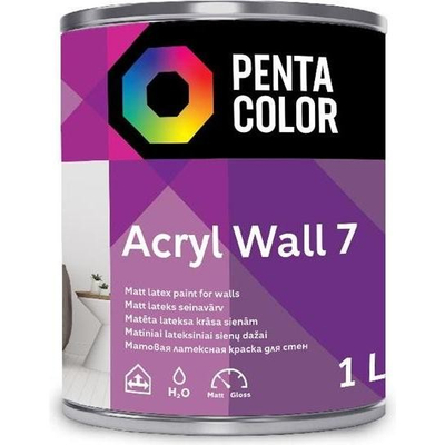 Bojë muri Pentacolor Acryl Wall 7, emulsioni akrilik, 1L, e bardhë