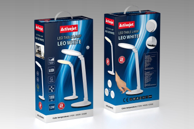 Lampë tavoline LED Activejet AJE-LEO, dritë që e rregullon si do, me prekje, e bardhë