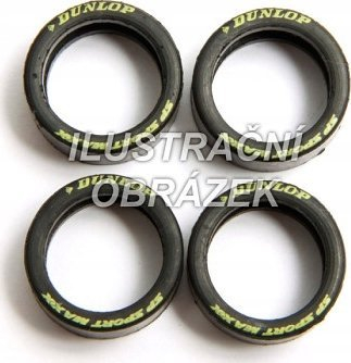 Goma Carrera Dunlop, set me 4 copë, për modelet slot 20027265 20027266 20027581 20027614 20030850 20030724 20030905, me ngjyrë të zezë