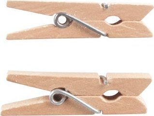 Set kapëse druri dekorative, 3.5cm, 24 copë, ngjyrë natyrale