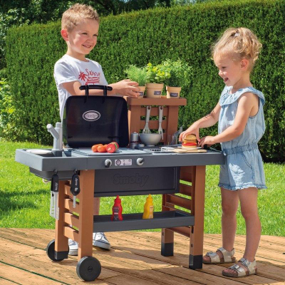 Kuzhinë e jashtme Smoby me grill dhe 43 aksesorë