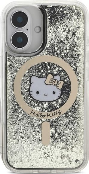 Mbulesë telefoni Hello Kitty HKHMP16SLGDIK, për iPhone 16 6.1", hardcase, zi-ari