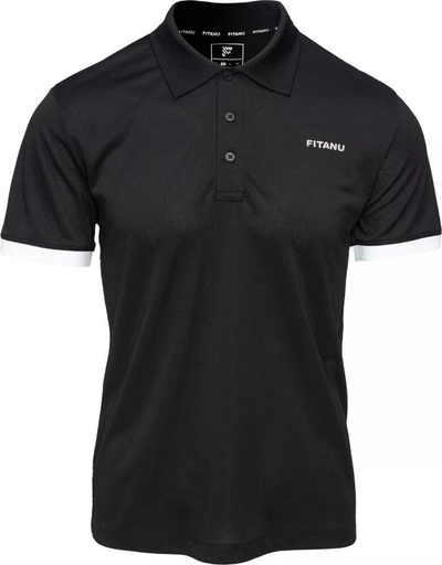 Bluzë polo sportive Fitanu Flin, për burra, poliester, e zezë