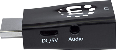 Adapter video Manhattan 151542 HDMI në VGA, dalje audio 3.5mm, i zi