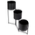 Stendë lulesh Vilde Flower Stand, 3 nivele, metal, e zezë mat