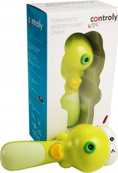 Термометар без контакт Controly Kids Frog, инфрацрвен, за чело, зелен