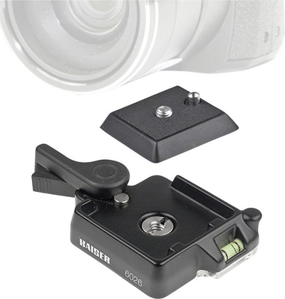 Bazë tripod Kaiser Quick Release 6026, alumin, fileto 3/8" me adapter 1/4"