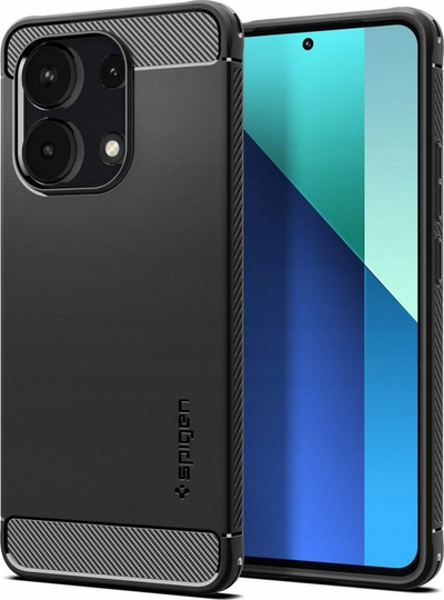 Kapak telefoni Spigen Rugged Armor, Xiaomi Redmi Note 13, TPU, i zi matte