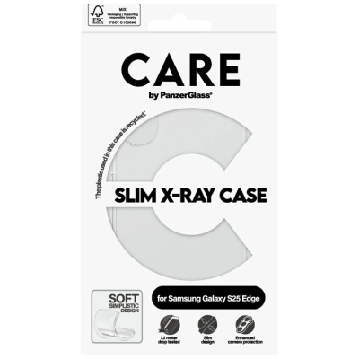 Капак за телефон PanzerGlass CARE Fashionable, за Samsung S25 Edge, транспарентен, флексибилен