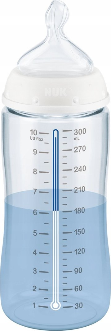 Шише за бебиња NUK First Choice+, 240 ml, стаклено, бело