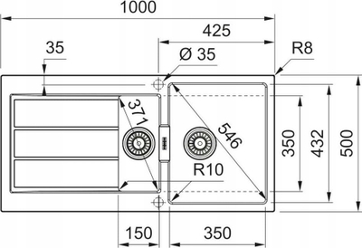 Lavaman kuzhine dopjo Franke Sirius 2.0 S2D 651-100, 100 cm, Tectonite, bezhë