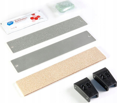 Set mprehës thikash Work Sharp Guided Sharpening Upgrade Kit, diamant 220 800 grit, stropp lëkure, gri