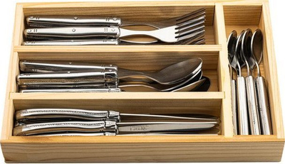Set lugësh dhe thikash Laguiole Style De Vie Premium Line, 24 pjesë, çelik inox, ngjyrë argjendi