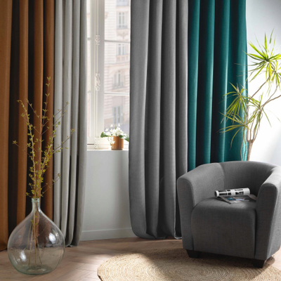 Perde dritare BLACKOUT Window Curtain, 135x240 cm, jakard, blu deti