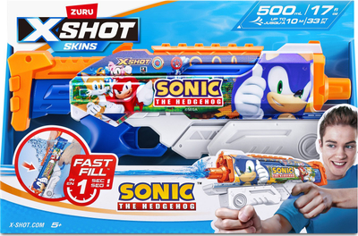 Pistoletë uji Zuru X-Shot Skins Sonic Fast Fill, 500ml, rreze gjoje deri 10m, shumëngjyrëshe