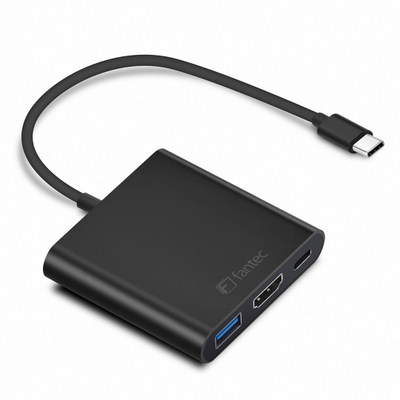 Adaptues video FANTEC USB C në HDMI, 4K, USB 3.0, i zi