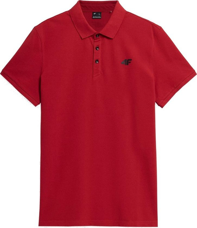 Bluzë polo për burra 4F H4Z22-TSM356, pambuk, masa S, e kuqe