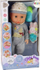 Kukull bebe LeanToys Baby Doll, me zë, me biberon, me pizhama gri