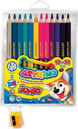 Llapëse me ngjyra Astra Round Jumbo, 24 ngjyra, me mprehëse