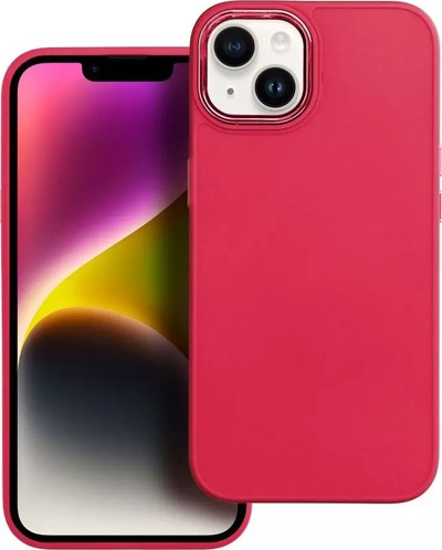 Këllëf FRAME për iPhone 15, TPU, skaje të forcuara, rozë