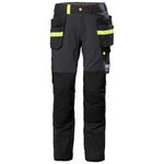 Pantallona pune Helly Hansen Workwear Oxford 4X Cons, me xhepa varese, 4-way stretch, gri e errët me të zezë