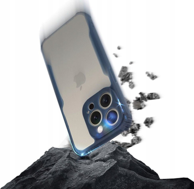 Kapak mbrojtës për telefon Apple iPhone 14 Plus, kundra-shokut, transparent, blu