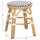 Stol i rrumbullakët Chino prej alumini Φ36x46Hcm (HM6285.03), bardhë/ zezë
