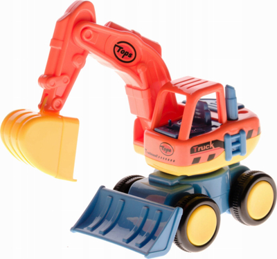 Играчка ескаватор Tops Truck, пластика, 19 cm, шарен