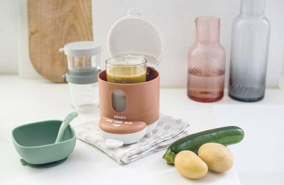 Aparat për bërjen e qumështit Beaba Bib'expresso 2‑në‑1, Night Terracota