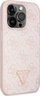Mbrojtëse telefoni Guess Crossbody 4G Metal Logo për iPhone 14 Pro, TPU dhe lëkurë ekologjike, rozë