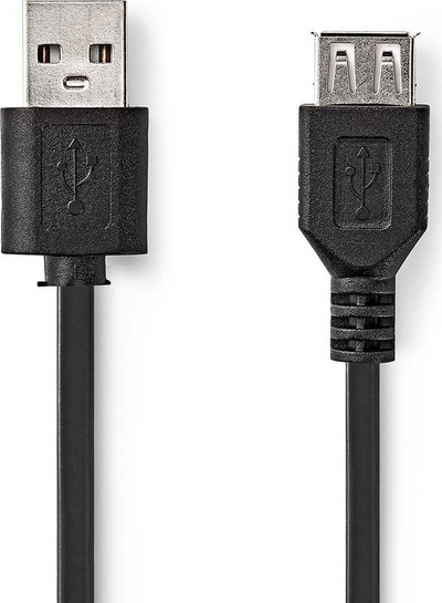Kabllo USB Nedis CCGL60010BK10, USB 2.0, 1m, e zezë
