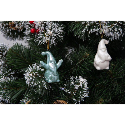 Stoli për pemë Saska Garden Christmas Ceramic Santa, qeramikë, 7.8 cm, i bardhë