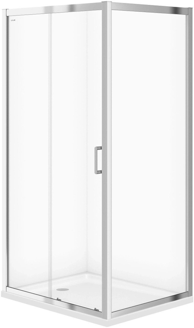 Kabinë dushi Cersanit Arteco Straight, 100x80x190 cm, xham transparent, kornizë e argjendtë