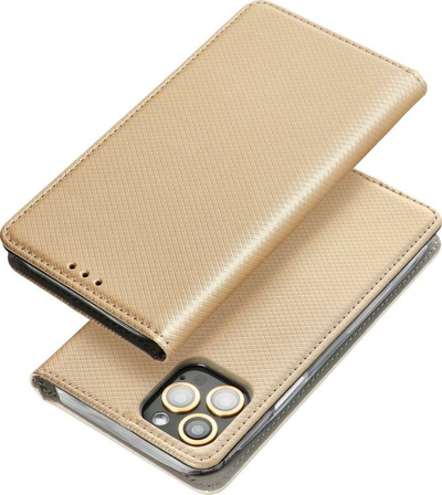Kabullë telefoni Smart Case Book për Samsung Galaxy A53 5G, me kapak magnet, me xhepa për karta, ngjyrë ari