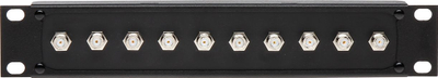 Panel shpërndarës G-10F/R10, 10 hyrje 10 dalje F, për rack 10", i zi