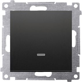 Ndërprerës njëpolësh Kontakt-Simon Simon 54, me LED, 10AX 250V, i zi mat
