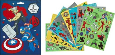 Ngjitësa për kalamajt Marvel Avengers Sticker Block, 8 fletë, shumëngjyrësh