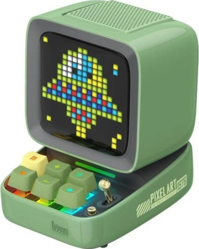 Altoparlant Bluetooth Divoom DitooMic, me mikrofon pa kabllo, ekran LED me pixel art, i gjelbër
