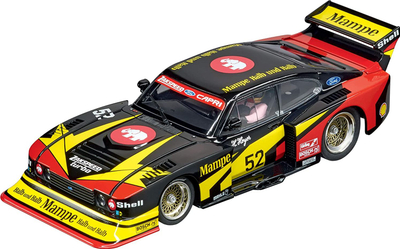 Makina slot Carrera Digital 132 Ford Capri Zakspeed Turbo Nr.52, shkalla 1:32, me drita, e zezë me shumë ngjyra