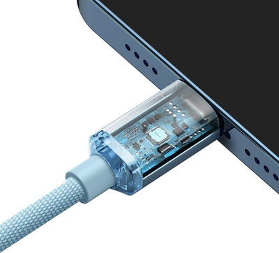 Kabllo karikimi Baseus BSU3637, USB C në Lightning, 1.2m, blu e çelët
