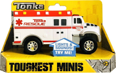 Autoambulancë lodër Tonka Tough Cab, me drita dhe zhurma, e bardhë me të kuqe