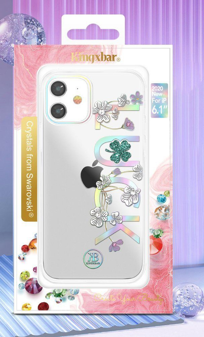 Kokëllë Kingxbar Lucky Series për iPhone 12 mini, TPU, me kristale Swarovski, transparente