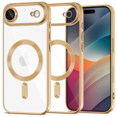 Mbulesë telefoni Tech-Protect MagFlex MagSafe për iPhone 17 Air Pro, transparente, ngjyrë ari