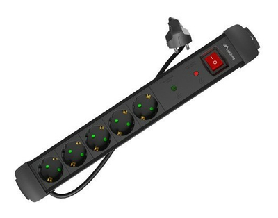 Zgjatës energjie Lanberg SP1-05F-0150-BK, 5 porta AC, kabllo 1.5 m, i zi