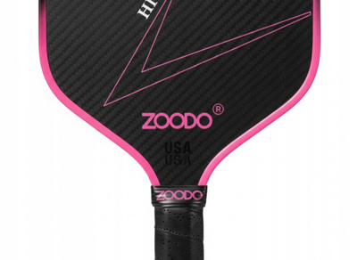 Set pickleball ZOODO P4 Gradient, fibër karboni, me topa dhe çantë, rozë gradient