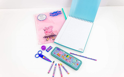 Set shkolle Peppa Pig Bumper Stationery Wallet, portofol me mjete shkrimi, shumëngjyrësh