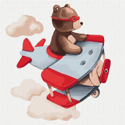 Set pikturimi me numra Ideyka Traveling Through The Sky, kanavacë 30 x 30 cm, për fëmijë