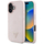 Заштитна маска Guess Grained Hot Stamp Peony Triangle Logo MagSafe за iPhone 16, компатибилна со MagSafe, светло розова