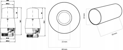 Set valvula termostatike Integra Graphite Right Side Pex AiO, për radiator, grafit